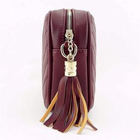 img 2 attached to 💼 Stylish Shoulder Crosbody Handbag Set with Tassel Zipper - Women's Fashion Must-Have!