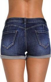 img 2 attached to Get Trendy With HOCAIES Women'S Juniors Mid Rise Folded Hem Denim Shorts