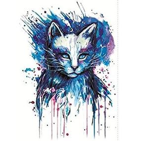 img 1 attached to Waterproof Sexy Blue Kitty Cat Temporary Tattoo Sticker For Women - Yeeech Product