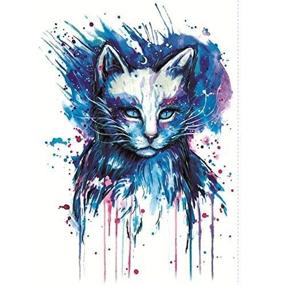 img 4 attached to Waterproof Sexy Blue Kitty Cat Temporary Tattoo Sticker For Women - Yeeech Product
