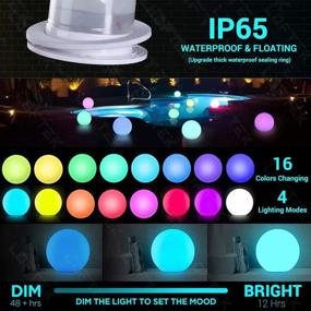 img 2 attached to LOFTEK LED Dimmable Floating Pool Lights Ball, 16-Inch Cordless Night Light With Remote, 16 RGB Colors & 4 Modes, Rechargeable & Waterproof, Perfect For Indoor/Outdoor, Exhibition Decor, 1-Pack