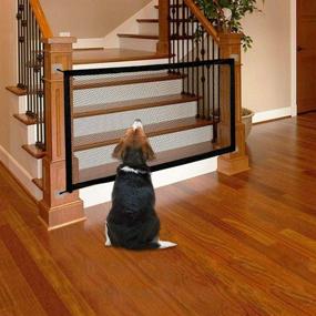 img 4 attached to 🐾 Magic Gate for Dogs Cat Pet Safety: Install Anywhere, Indoor/Outdoor, Isolated Gauze, Safe Guarding Pet Fence