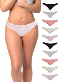 img 4 attached to 10 Pack Emprella Women'S Cotton Bikini Underwear Set - Seamless Ladies Panties