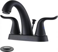 wowow black bathroom faucet - 2 handle bathroom sink faucet, 4 inch centerset, 3 holes lavatory faucet with lift rod drain stopper, vanity faucet, lead-free basin mixer tap in matte black finish логотип