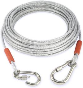 img 4 attached to 🐾 Ultimate Heavy Duty Dog Tie Out Cable - 10/20/30/50 ft for Dogs Up to 250 lbs - Durable Training Leash for M to X-Large Dogs - Rust Resistant and Chew Proof - Perfect for Outdoor, Yard, Camping