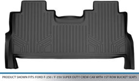 img 2 attached to MAXLINER Floor Mats 2nd Row Liner for 2017-2021 Ford F-250 🚗 / F-350 Super Duty Crew Cab with 1st Row Bucket Seats - Black