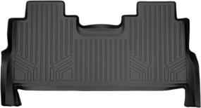 img 4 attached to MAXLINER Floor Mats 2nd Row Liner for 2017-2021 Ford F-250 🚗 / F-350 Super Duty Crew Cab with 1st Row Bucket Seats - Black