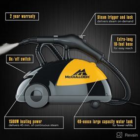 img 1 attached to 🧼 Enhanced McCulloch MC1275 Heavy-Duty Steam Cleaner - 18 Accessories, Extended Power Cord, Chemical-Free Pressurized Cleaning for Floors, Counters, Appliances, Windows, Autos, and More - Yellow/Grey