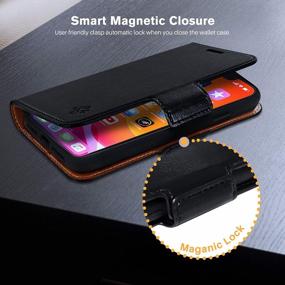 img 2 attached to Vegan Leather Flip Wallet Case For IPhone 11 (2019) With Detachable Kickstand And Black Finish - ROOCASE