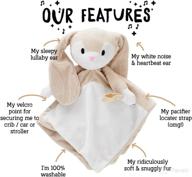 🐰 bunny lovey snuggle security blanket: baby sleep soother with lullaby and white noise for infants & toddlers логотип