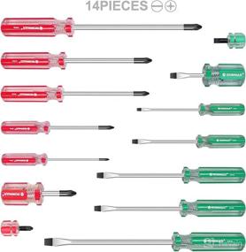 img 4 attached to 🔧 RONMAR Magnetic Screwdriver Set - 14 Piece Slotted Phillips Repair Tool Kit for Home Improvement & Crafts