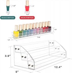 img 2 attached to Premium 3 Tier Acrylic Nail Polish Display Rack - Holds Up To 45 Bottles - Transparent Tabletop Stand For Essential Oils - InnSweet