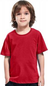 img 3 attached to Boys' 100% Cotton Short Sleeve Heavyweight Crewneck T-Shirt By COSLAND