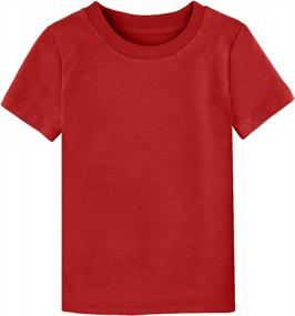 img 4 attached to Boys' 100% Cotton Short Sleeve Heavyweight Crewneck T-Shirt By COSLAND