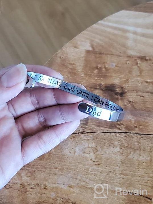 img 1 attached to In Loving Memory Bracelet - Meaningful Sympathy Cuff for Loss of 🌹 Mother, Father, Grandma, Grandpa, Husband, Brother, Sister - Grief Jewelry & Remembrance Bangle review by Jack Ngo