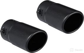 img 4 attached to 🔥 1.5-2 Inch Exhaust Tip Pack: Black Stainless Steel Muffler Tips for Tail Pipe Upgrade