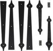 iron carriage door decorative hardware kit - 4 hinges + 2 handles for your garage logo