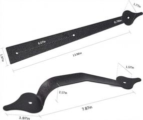 img 1 attached to Iron Carriage Door Decorative Hardware Kit - 4 Hinges + 2 Handles For Your Garage