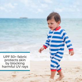 img 2 attached to UPF 50+ Boys' Long Sleeve Sunsuit By SwimZip In Various Colors For Optimal Sun Protection