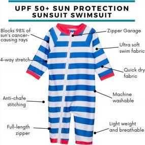 img 3 attached to UPF 50+ Boys' Long Sleeve Sunsuit By SwimZip In Various Colors For Optimal Sun Protection