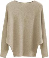 makarthy women's batwing sleeves knitted dolman sweaters pullovers tops logo