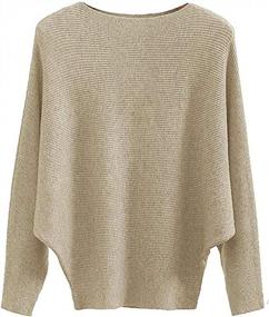 img 4 attached to MAKARTHY Women'S Batwing Sleeves Knitted Dolman Sweaters Pullovers Tops