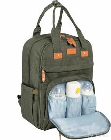 img 3 attached to 🎒 Chytsmx Diaper Bag Backpack - Stylish & Spacious Unisex Baby Bags for Parents - Multifunction Travel Back Pack (Army Green)