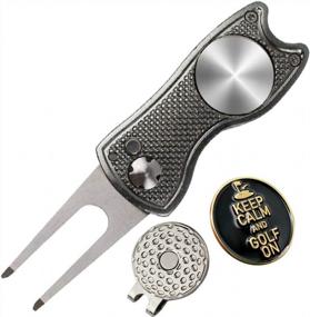img 4 attached to Upgrade Your Golf Game With Kaveno'S Foldable Stainless Steel Divot Tool And Ball Marker Set