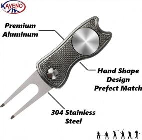 img 3 attached to Upgrade Your Golf Game With Kaveno'S Foldable Stainless Steel Divot Tool And Ball Marker Set
