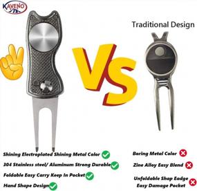 img 1 attached to Upgrade Your Golf Game With Kaveno'S Foldable Stainless Steel Divot Tool And Ball Marker Set