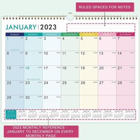 img 1 attached to 2023-2024 Wall Calendar - 18 Month Jan. 2023 To Jun. 2024, 15" X 11.5", Thick Paper, Twin-Wire Binding + Hanging Hook + Unruled Blocks With Julian Date - Colorful Lump