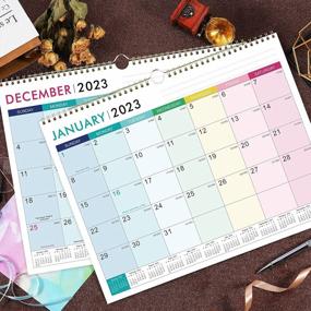 img 3 attached to 2023-2024 Wall Calendar - 18 Month Jan. 2023 To Jun. 2024, 15" X 11.5", Thick Paper, Twin-Wire Binding + Hanging Hook + Unruled Blocks With Julian Date - Colorful Lump