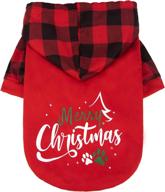 pupteck christmas dog hoodie pet sweater with hat зимнее пальто с капюшоном логотип