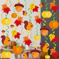 36pcs thanksgiving decorations hanging swirls with cutouts, pumpkin & maple leaves for autumn fall party indoor ceiling office clearance logo