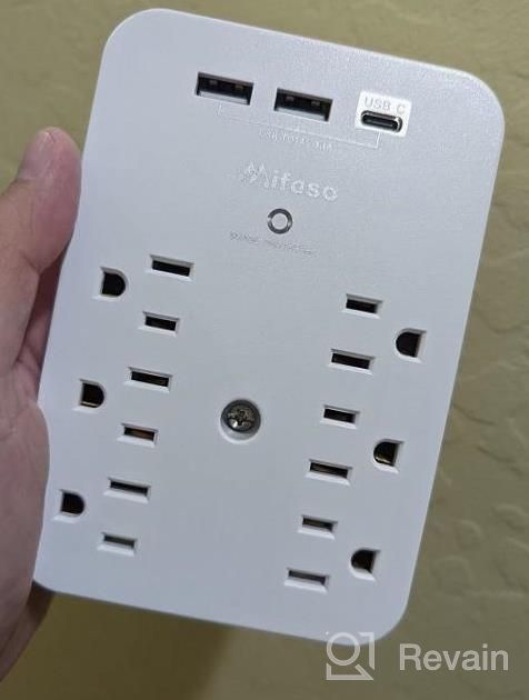 img 1 attached to Expand Your Power With The Wall Outlet Extender - Surge Protector Featuring 6 AC Outlets, Shelf, 2 USB And USB C Charging Ports - Black review by Matthew Goyette