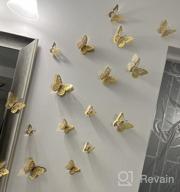 img 1 attached to 🦋 SAOROPEB 3D Butterfly Wall Decor Set - 48 Pcs in 4 Styles & 3 Sizes - Butterfly Birthday, Party & Cake Decorations - Removable Gold Butterflies in Black review by Doug Bundy