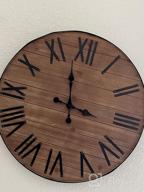 img 1 attached to 24-Inch Wooden Wall Clock With Roman Numerals - Silent Decor For Living Room, Kitchen, And Home Office review by Paul Powell
