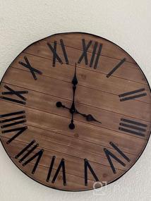 img 6 attached to 24-Inch Wooden Wall Clock With Roman Numerals - Silent Decor For Living Room, Kitchen, And Home Office