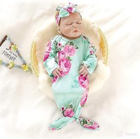 img 3 attached to 🌸 Adorable Newborn Baby Girl Floral Gown: Perfect Coming Home Outfit and Gift