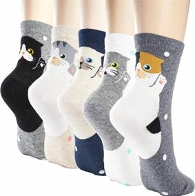 img 4 attached to Women'S Owl Dog Cute Animal Cat Socks - Best Christmas Birthday Gifts For Her