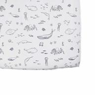 pehr crib sheet, life aquatic boy marine blue, multicolor logo