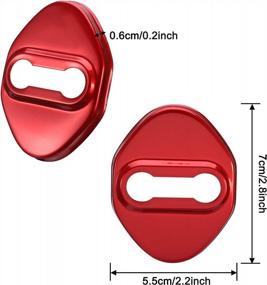 img 3 attached to Protect Your Honda With TOMALL Stainless Steel Car Door Lock Covers In Sporty Red