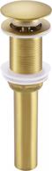 kes gold pop up drain without overflow, sink drain stopper for bathroom vessel sink brushed brass, all metal brass and 304 stainless steel, s2008s62d-bz logo