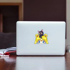 img 2 attached to 🌙 BLKUOPAR 5.1'' Sailor Moon Funny Car Accessories Anime Peeker Stickers - Personalized Vinyl Waterproof Decals for Laptop, Window, Bumper, and More!