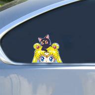 🌙 blkuopar 5.1'' sailor moon funny car accessories anime peeker stickers - personalized vinyl waterproof decals for laptop, window, bumper, and more! логотип