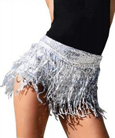 img 4 attached to Yollmart Women'S Sequins Tassel Skirts Shorts Booty Dance Festival Bottoms