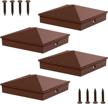 4x4 aluminum pyramid post caps cover for 3.5" x 3.5" wood posts - matte finish powder coated, brown (4 pack) logo
