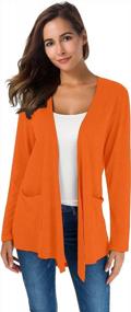 img 4 attached to Women'S TownCat Loose Casual Long Sleeved Open Front Cardigans With Pockets