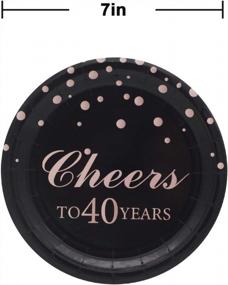img 2 attached to Cheers To 40 Years: Get Pandecor Rose Gold 40Th Birthday Party Supplies With 50PCS Disposable Paper Plates And 7 Inch Dessert Plates For A Perfect 40 Years Anniversary Party!