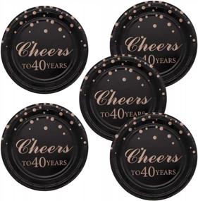 img 3 attached to Cheers To 40 Years: Get Pandecor Rose Gold 40Th Birthday Party Supplies With 50PCS Disposable Paper Plates And 7 Inch Dessert Plates For A Perfect 40 Years Anniversary Party!